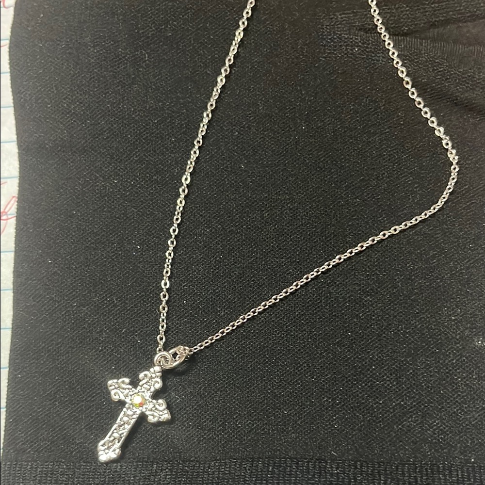 Elegant Silver Cross Necklace